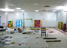 Chris Martin, studio view