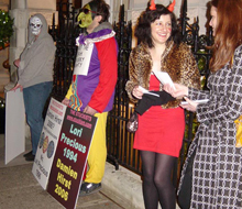 Stuckists protesting outside of Christie's London